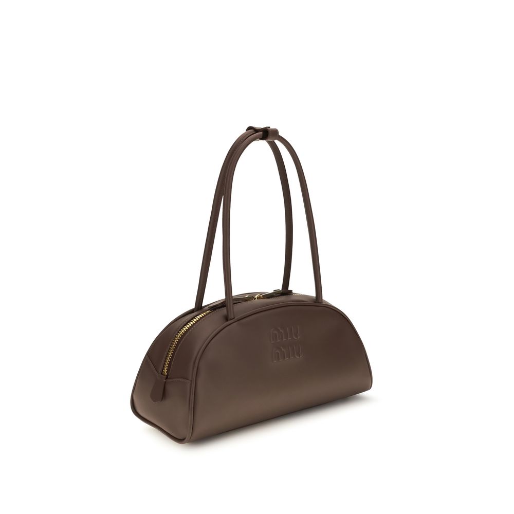 Miu Miu Brown Calf Leather Bos Taurus Shoulder Bag