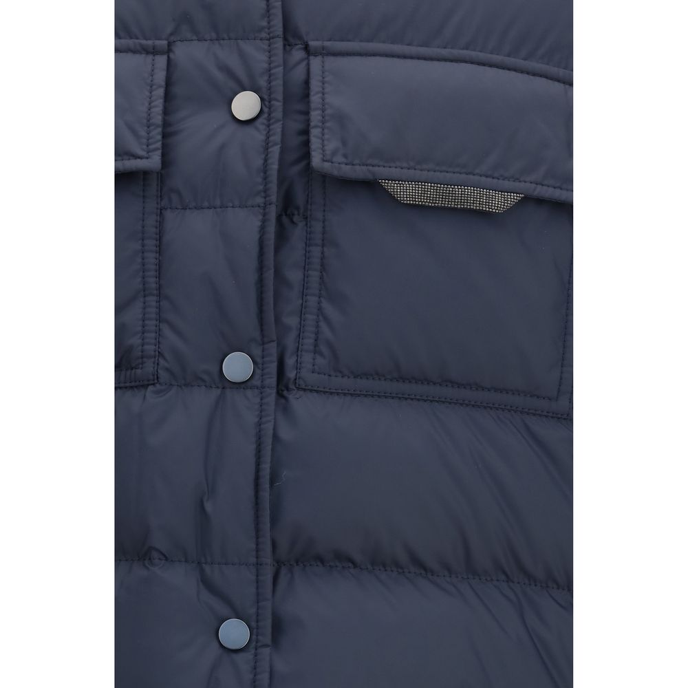 Brunello Cucinelli Blue Polyester Jacket