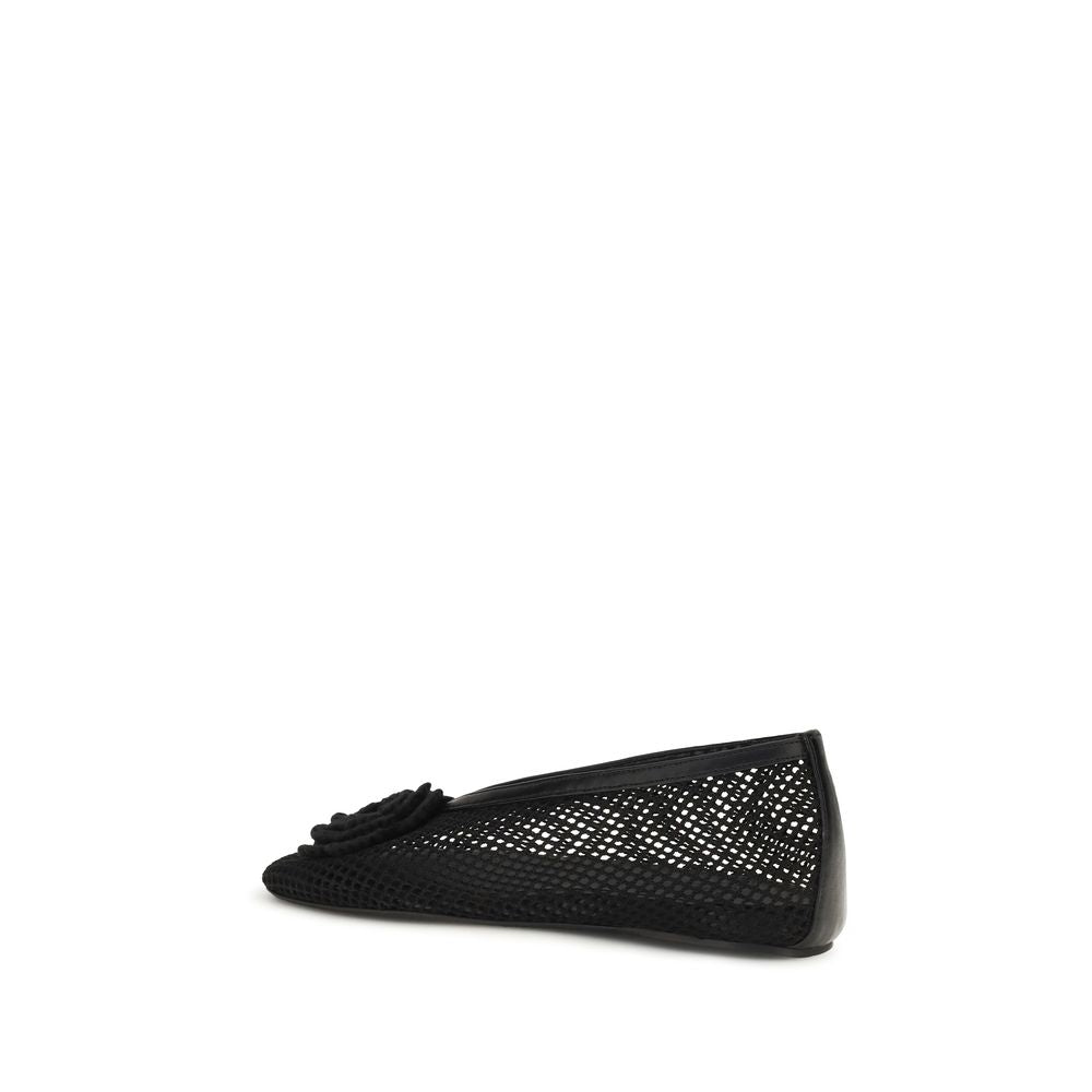 Ganni Black Polyethylene Ballet Flats