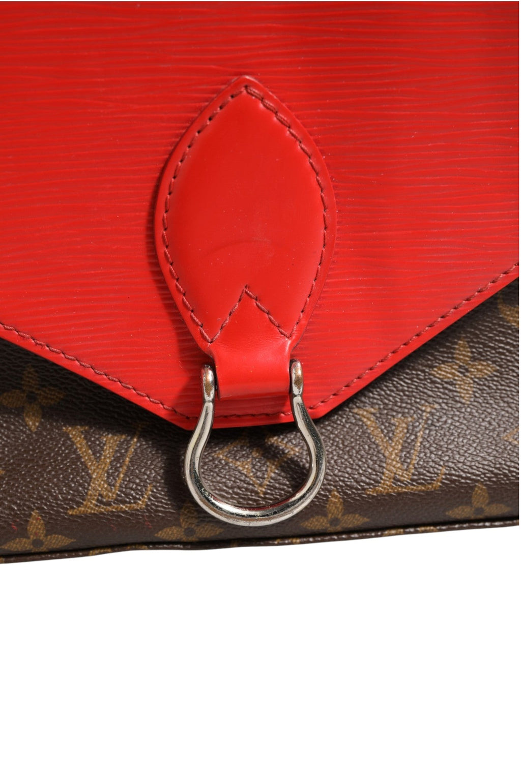 Louis Vuitton Saint Michel Monogram Epi Shoulder Bag Coquelicot