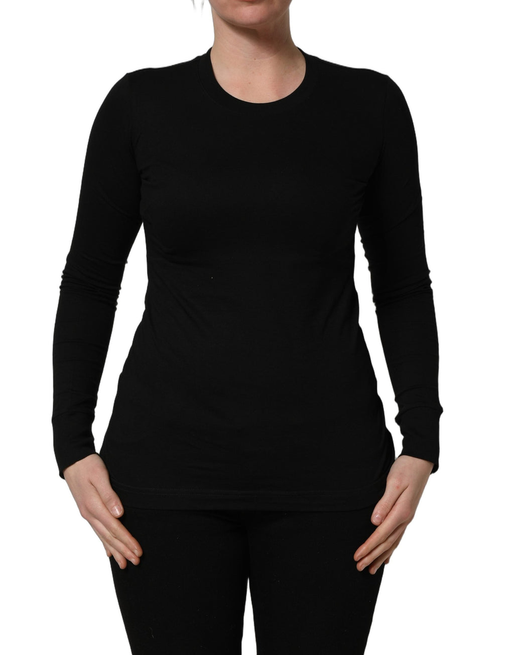 Dolce & Gabbana Black Long Sleeves Crew Neck Pullover Sweater
