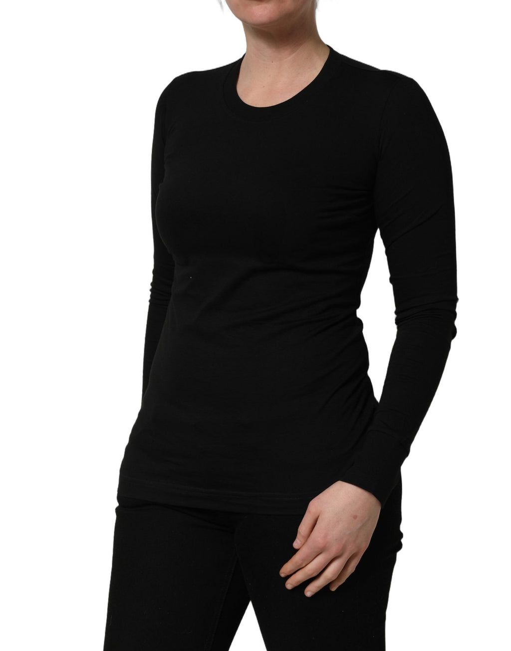 Dolce & Gabbana Black Long Sleeves Crew Neck Pullover Sweater