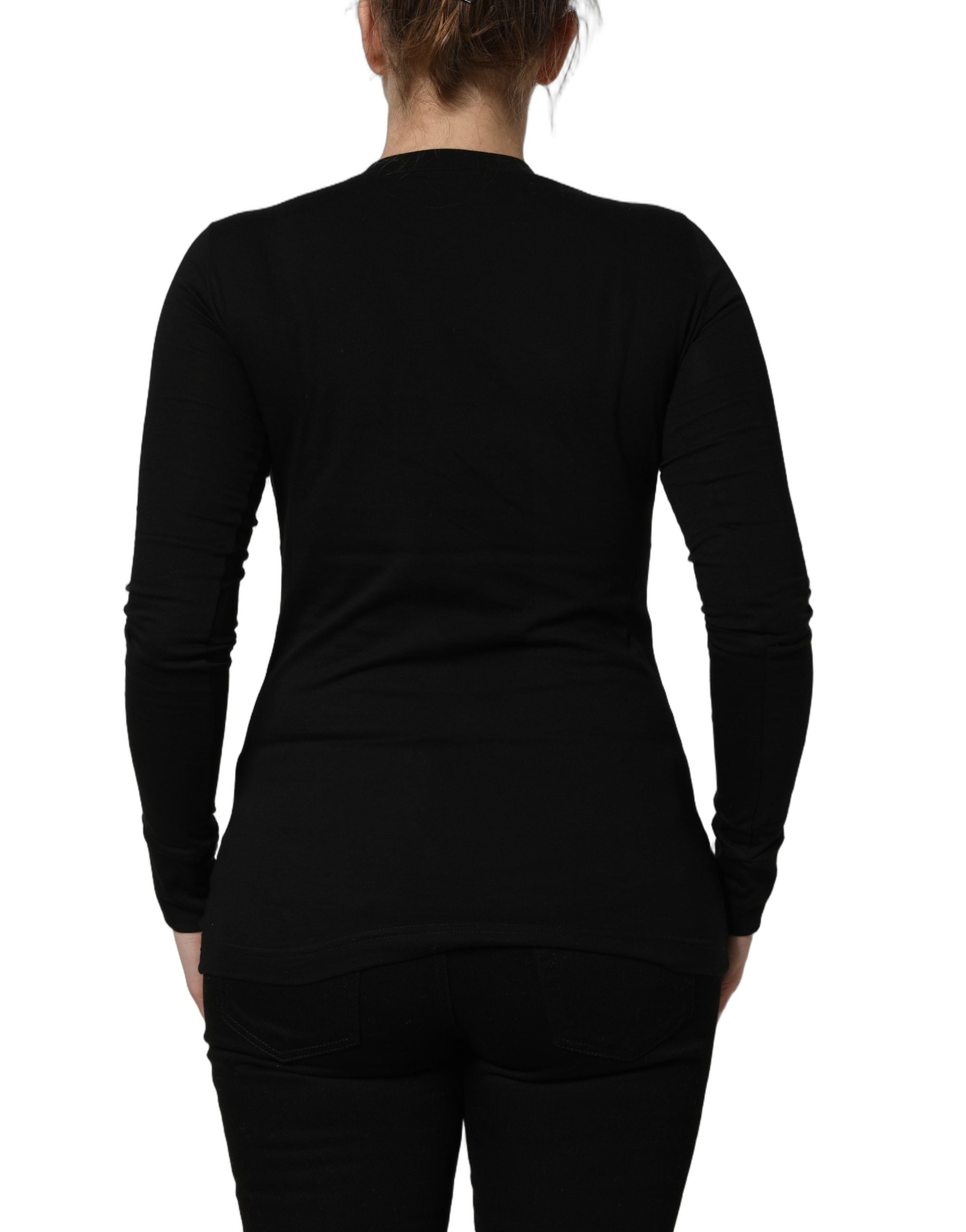Dolce & Gabbana Black Long Sleeves Crew Neck Pullover Sweater