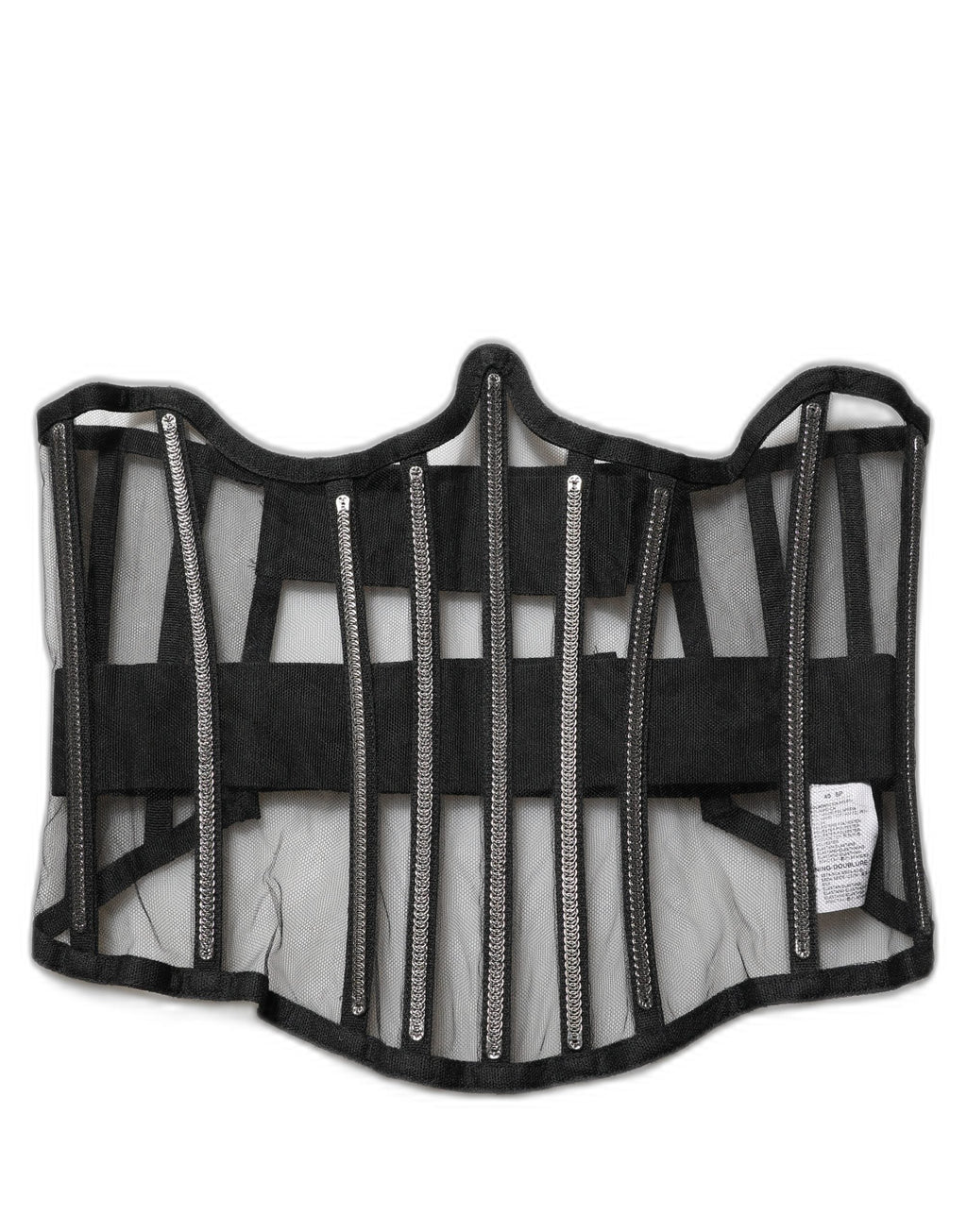 Dolce & Gabbana Black Sheer Tulle Bodysuit Cropped Corset Top