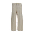 Brunello Cucinelli Beige Cotton Cropped Pants