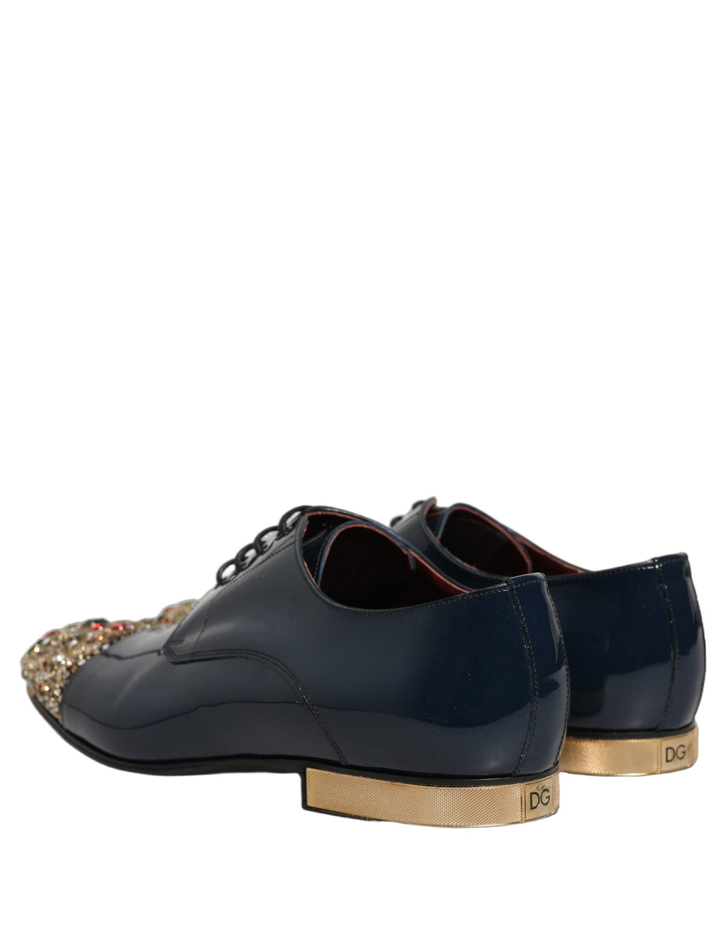 Dolce & Gabbana Blue Embellished Men Derby Dress Formal Shoes