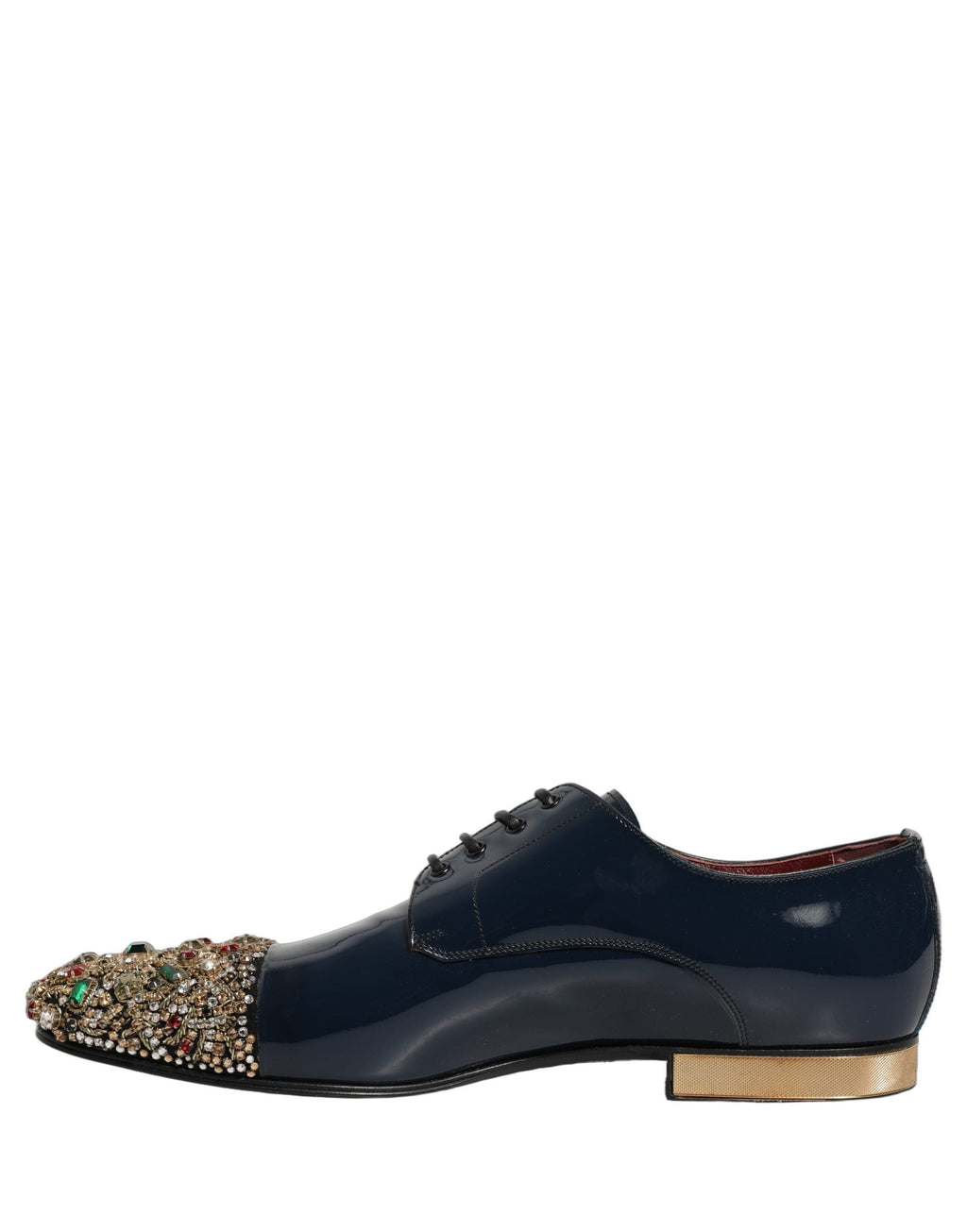 Dolce & Gabbana Blue Embellished Men Derby Dress Formal Shoes