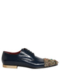 Dolce & Gabbana Blue Embellished Men Derby Dress Formal Shoes