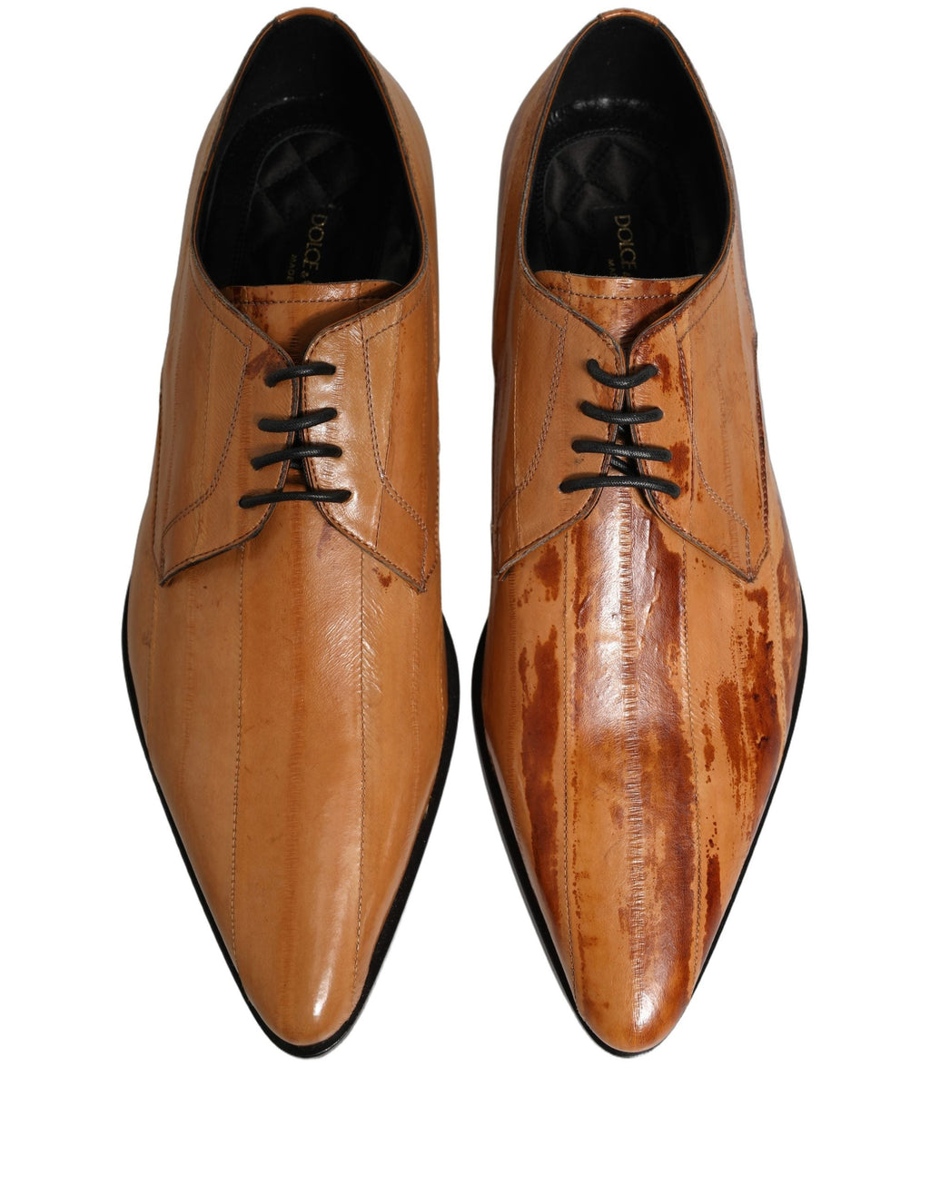 Dolce & Gabbana Brown Leather Lace Up Men Derby Dress Shoes