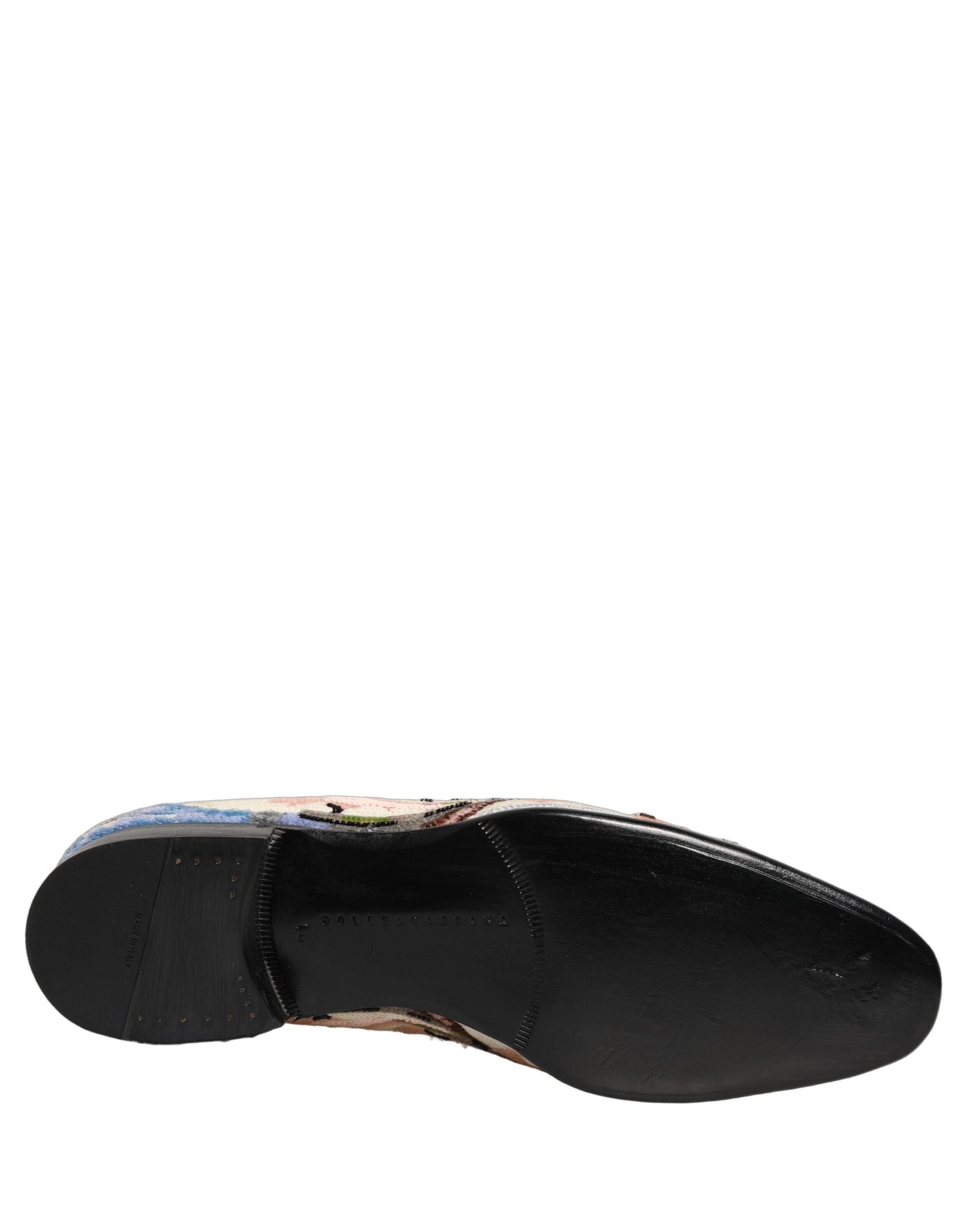 Dolce & Gabbana Multicolor Sequin Embroidered Loafers Shoes