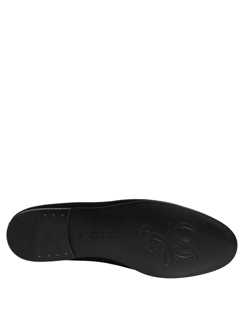 Dolce & Gabbana Black Satin Logo Slip On Flats Loafers Shoes