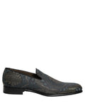Dolce & Gabbana Black Floral Brocade Slip On Loafers Shoes