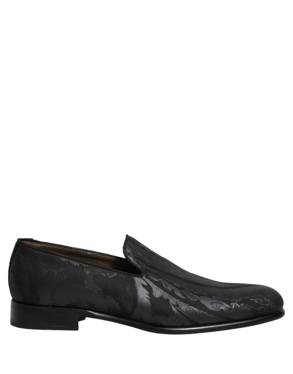 Dolce & Gabbana Black Brocade Men Slip On Dress Loafers Shoes