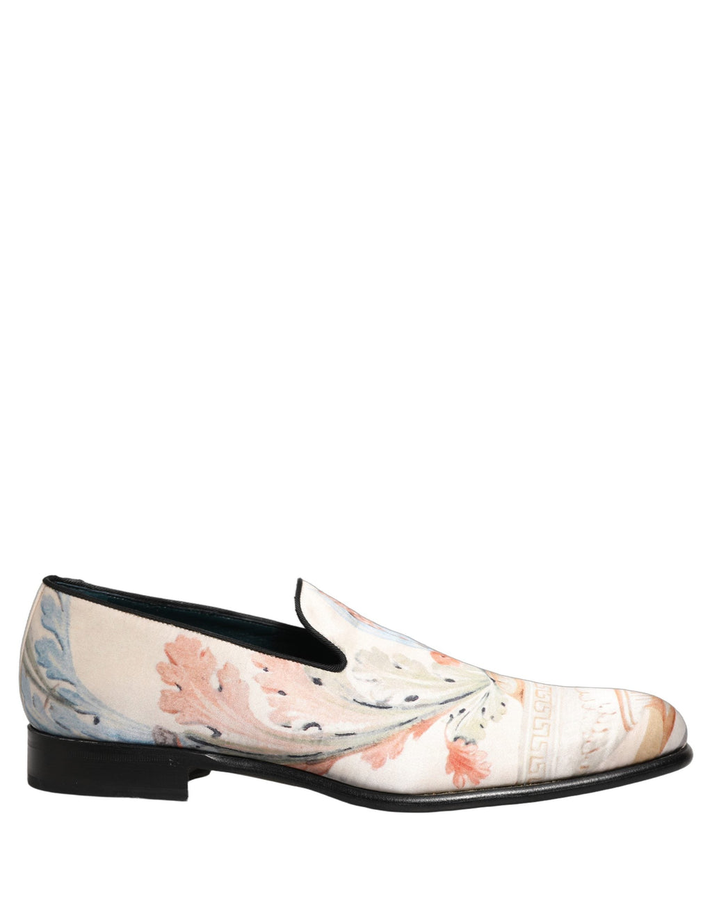 Dolce & Gabbana White Floral Vase Slip On Dress Loafers Shoes
