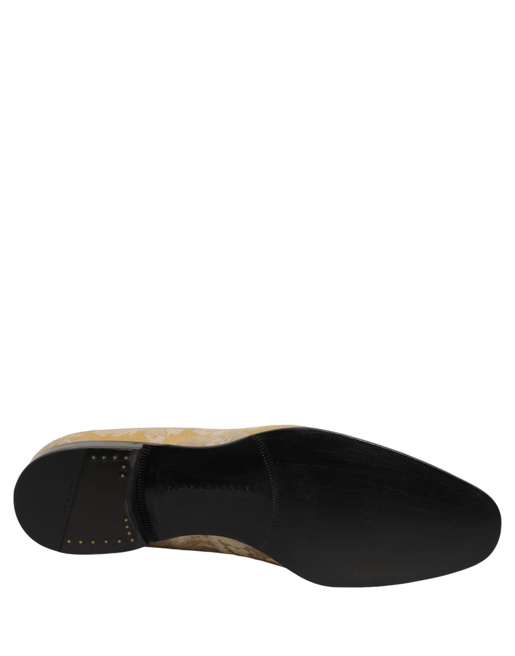 Dolce & Gabbana Gold Floral Print Jacquard Men Loafers Shoes