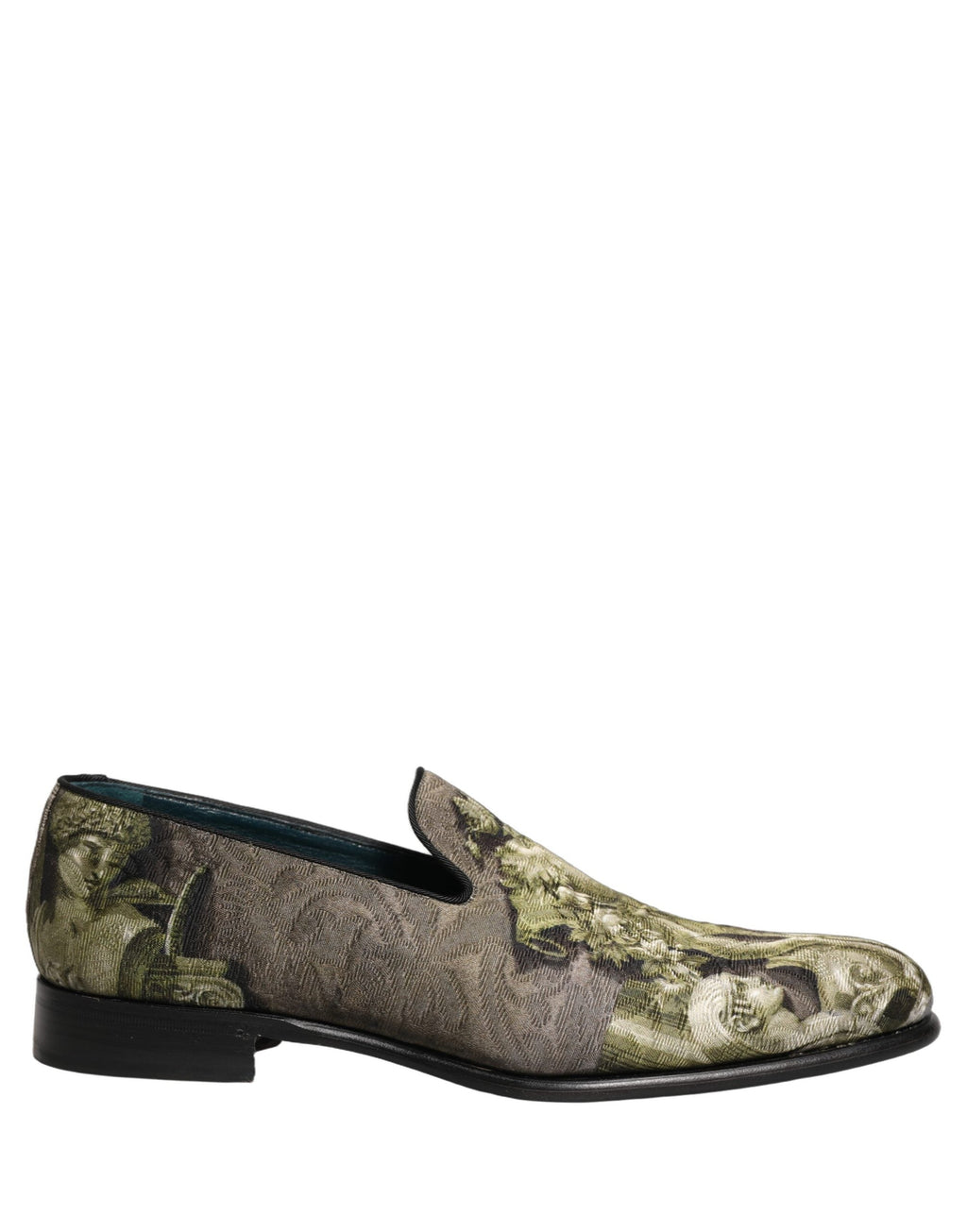 Dolce & Gabbana Brown Baroque Print Slip On Loafers Shoes