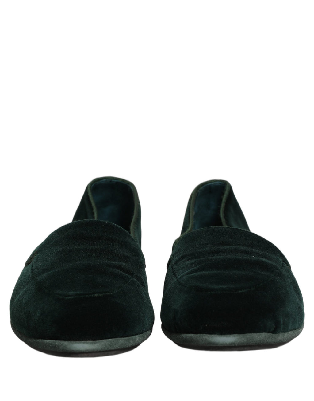 Dolce & Gabbana Green Velvet Slip On Men Flats Loafers Shoes