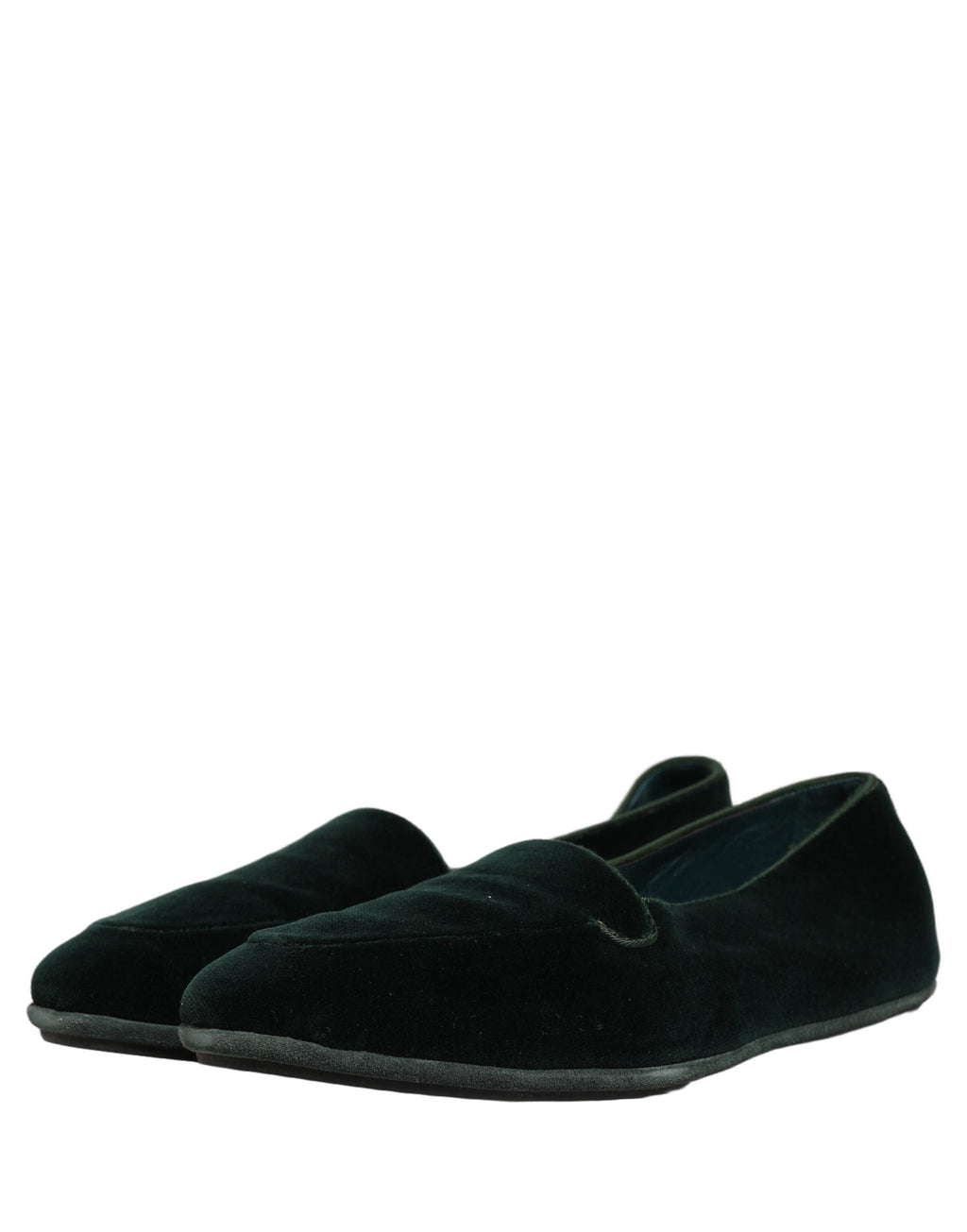 Dolce & Gabbana Green Velvet Slip On Men Flats Loafers Shoes