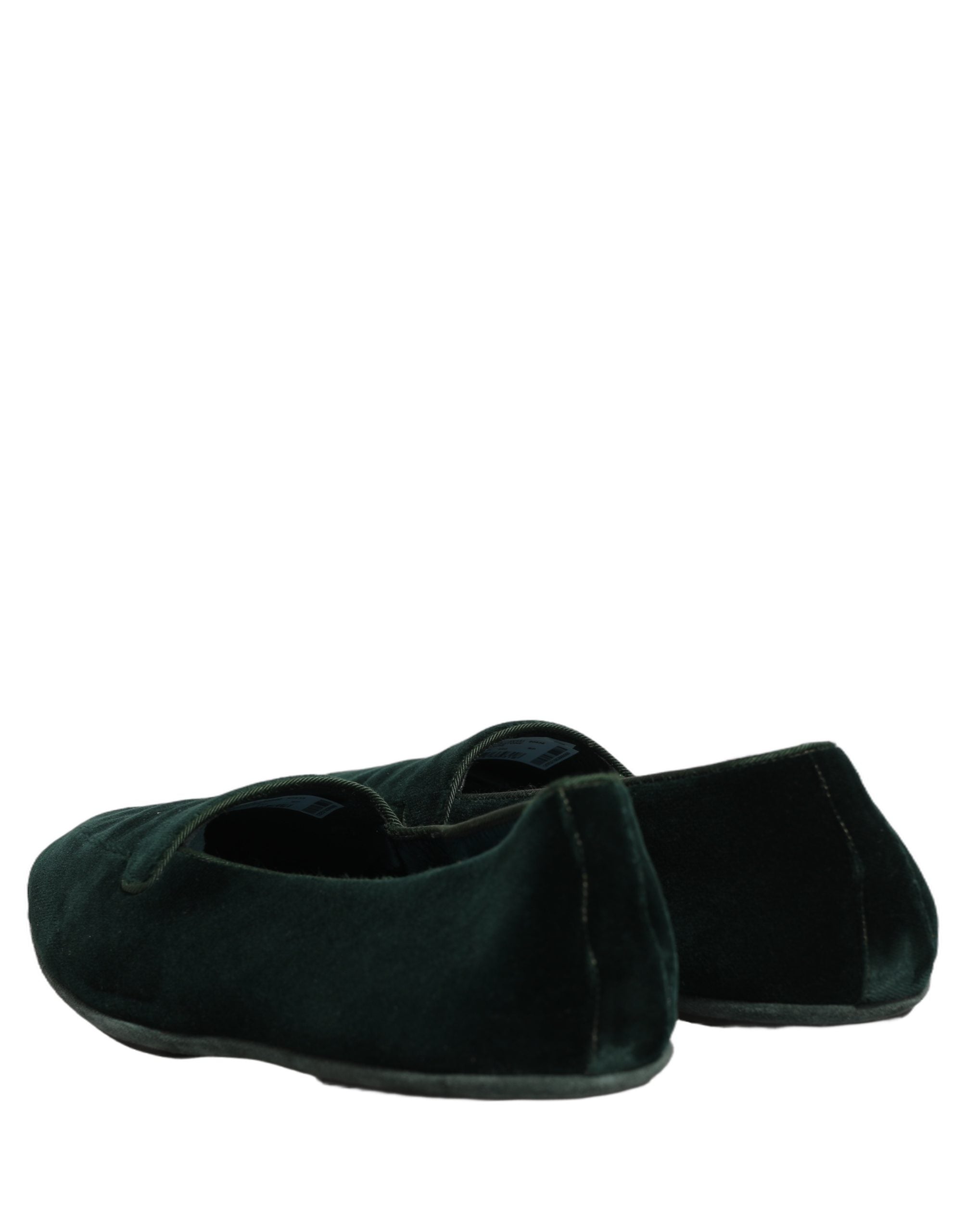 Dolce & Gabbana Green Velvet Slip On Men Flats Loafers Shoes
