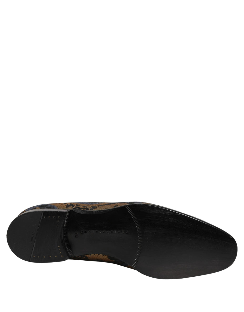 Dolce & Gabbana Blue Brocade Slip On Men Dress Loafers Shoes