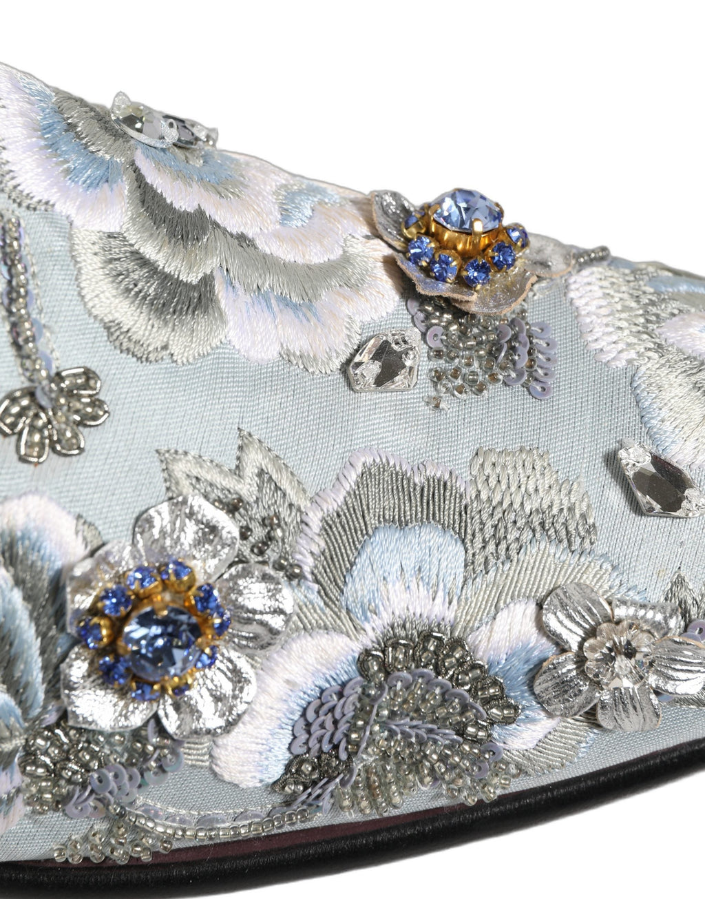 Dolce & Gabbana White Floral Embellished Men Loafers  Shoes
