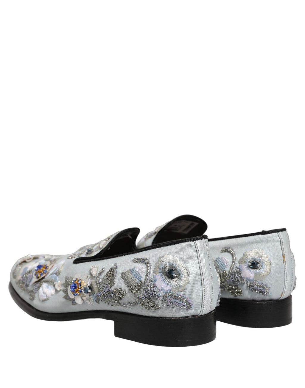 Dolce & Gabbana White Floral Embellished Men Loafers  Shoes