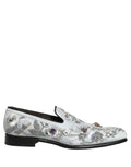 Dolce & Gabbana White Floral Embellished Men Loafers  Shoes