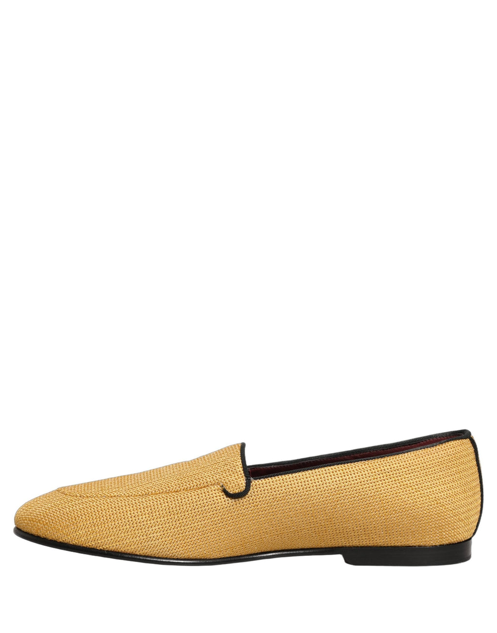 Dolce & Gabbana Yellow Woven Men Slip On Dress Loafers Shoes
