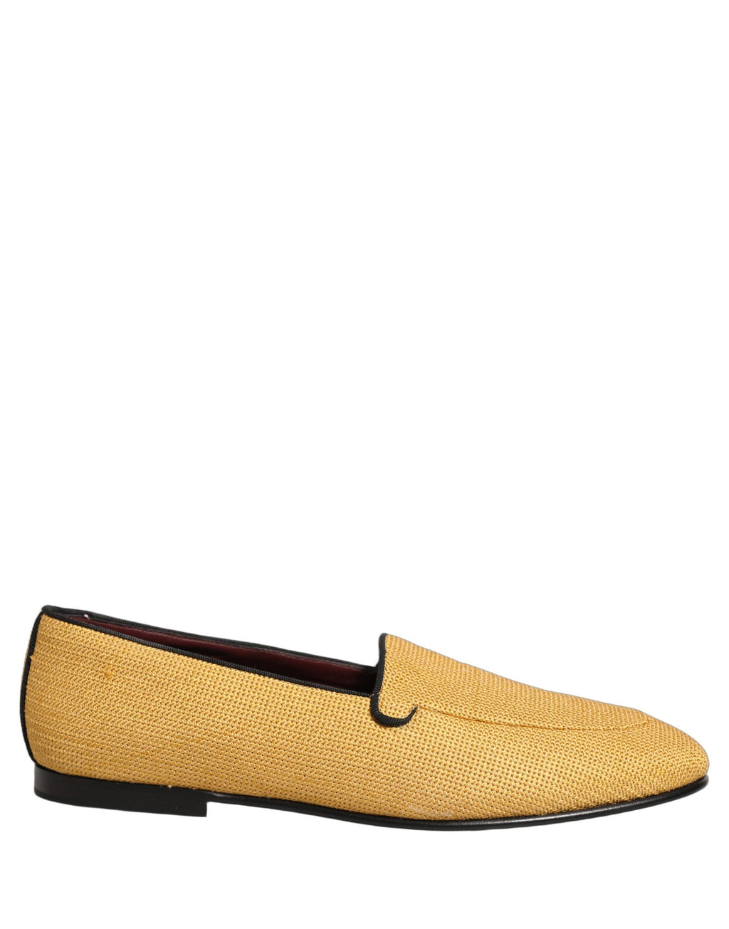 Dolce & Gabbana Yellow Woven Men Slip On Dress Loafers Shoes