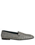 Dolce & Gabbana Gray Lurex Glitter Men Dress Loafers Shoes