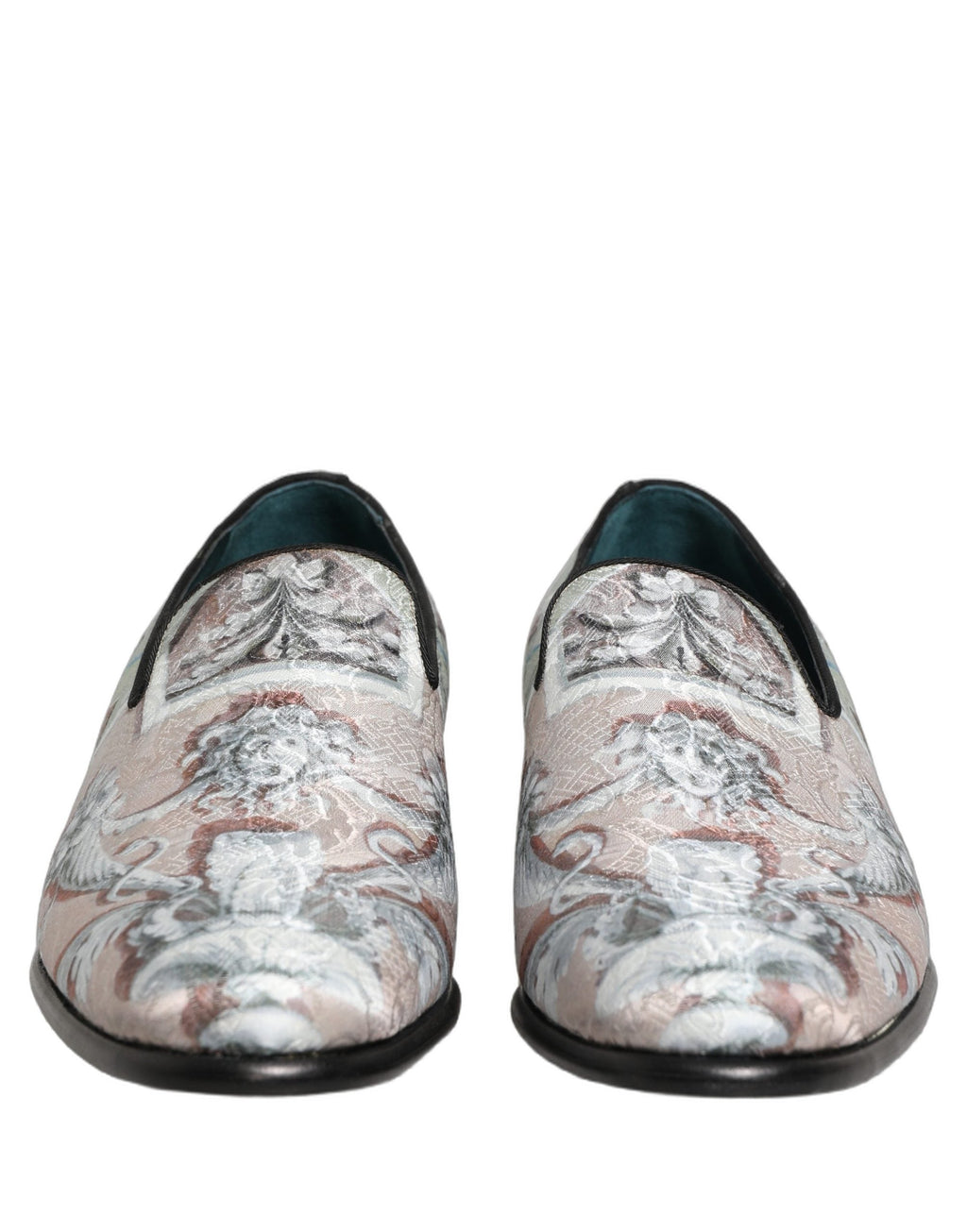 Dolce & Gabbana Multicolor Velvet Baroque Dress Loafers Shoes