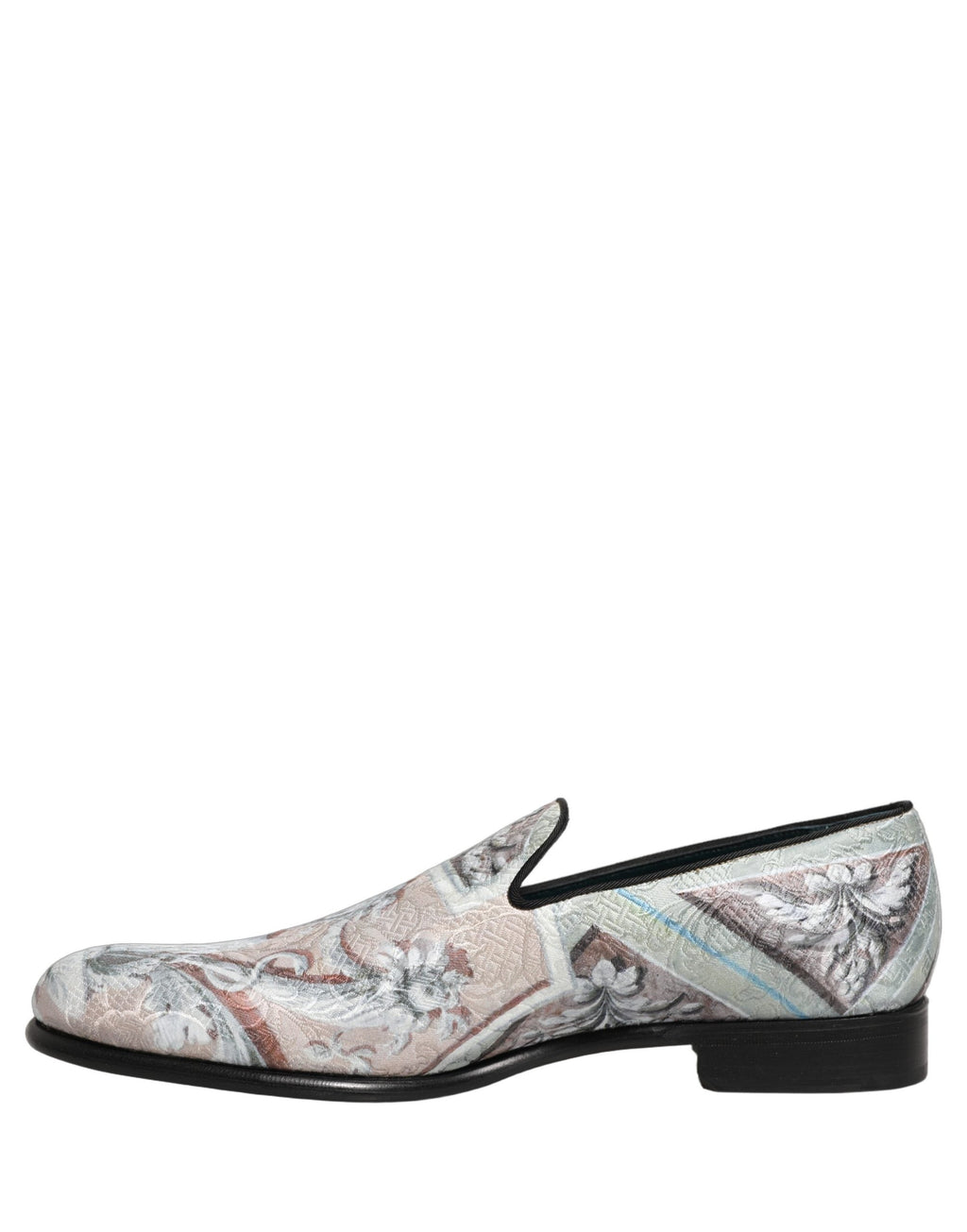 Dolce & Gabbana Multicolor Velvet Baroque Dress Loafers Shoes