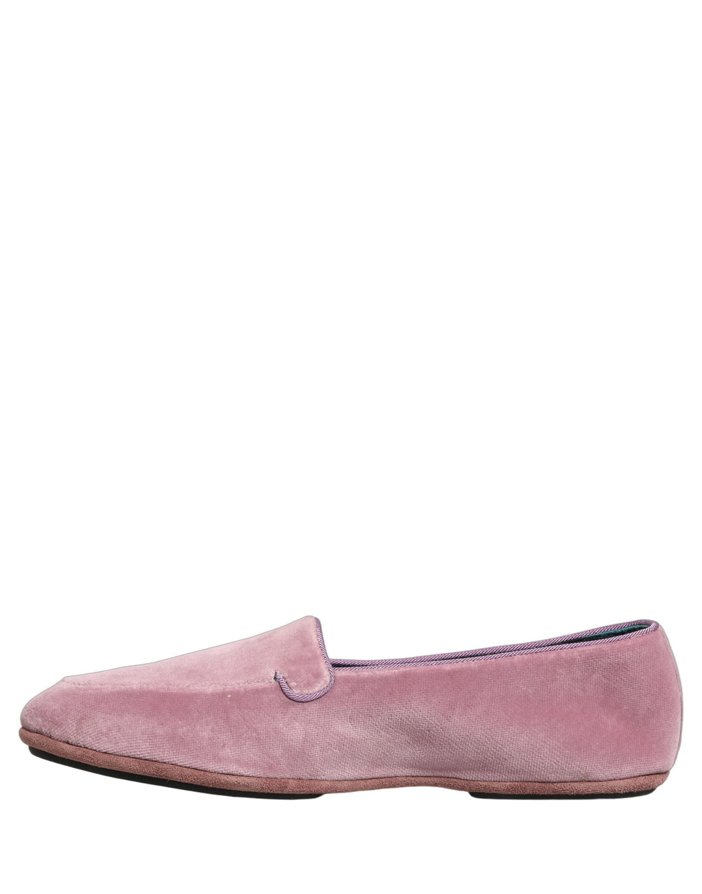 Dolce & Gabbana Pink Velvet Slip On Men Flats Loafers Shoes