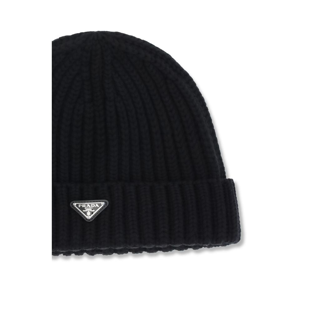 Prada Black Wool Oves Aries Beanie