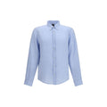 Hugo Boss Black Blue Linen Dress Shirt