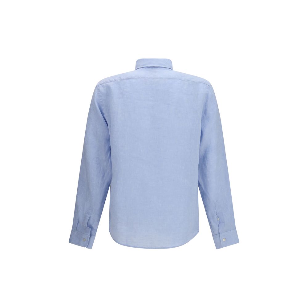 Hugo Boss Black Blue Linen Dress Shirt