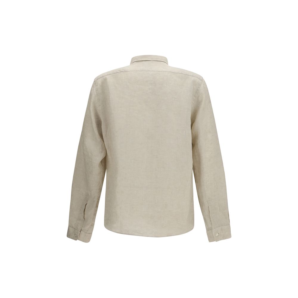 Hugo Boss Black Beige Linen Dress Shirt