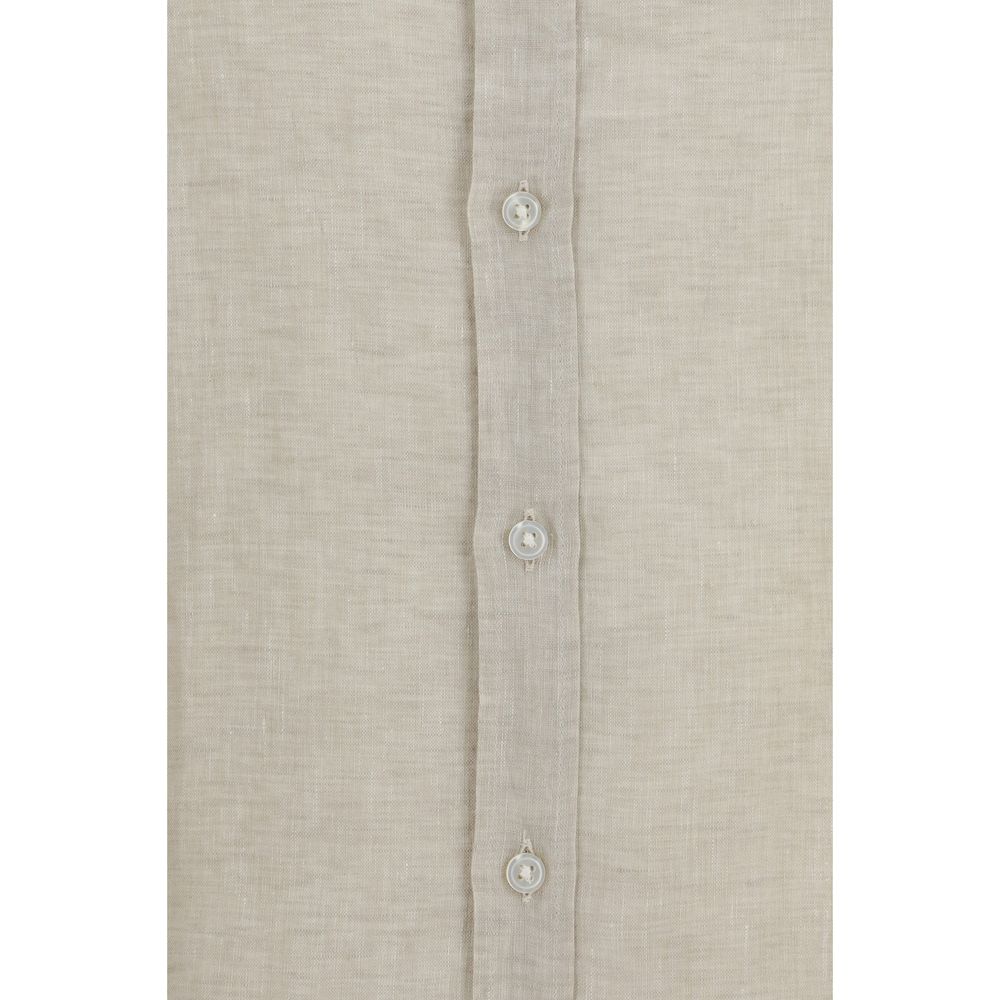 Hugo Boss Black Beige Linen Dress Shirt