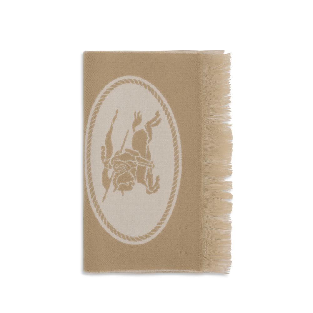 Burberry Beige Wool Oves Aries Scarf