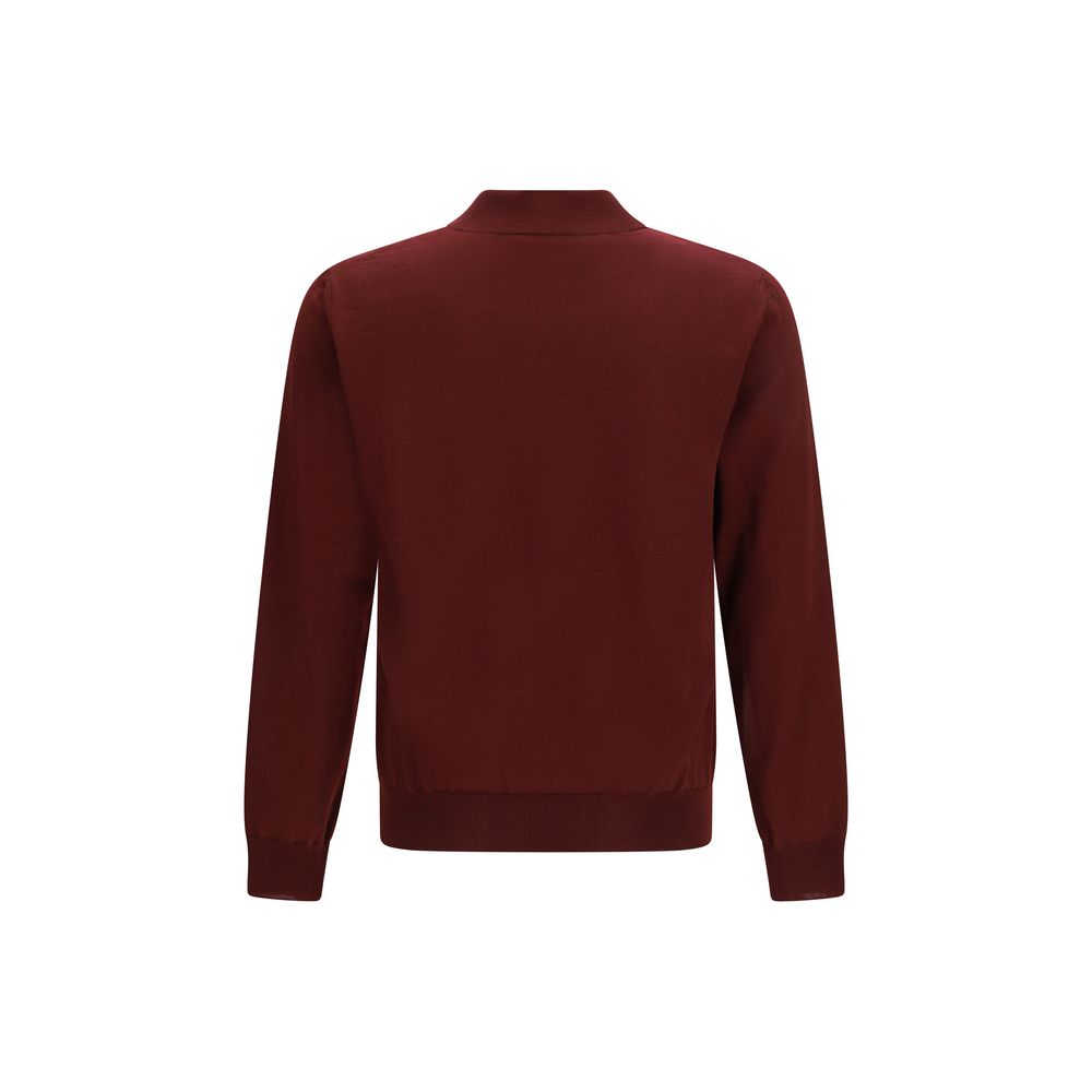 Valentino Garavani Bordeaux Wool Oves Aries Polo Shirt
