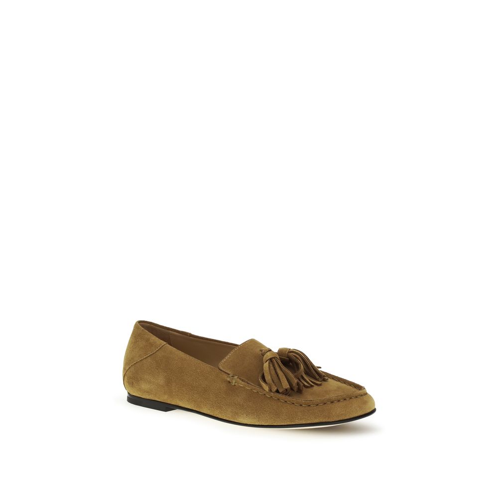 Dear Frances Beige Calf Leather Bos Taurus Slip-On Loafers