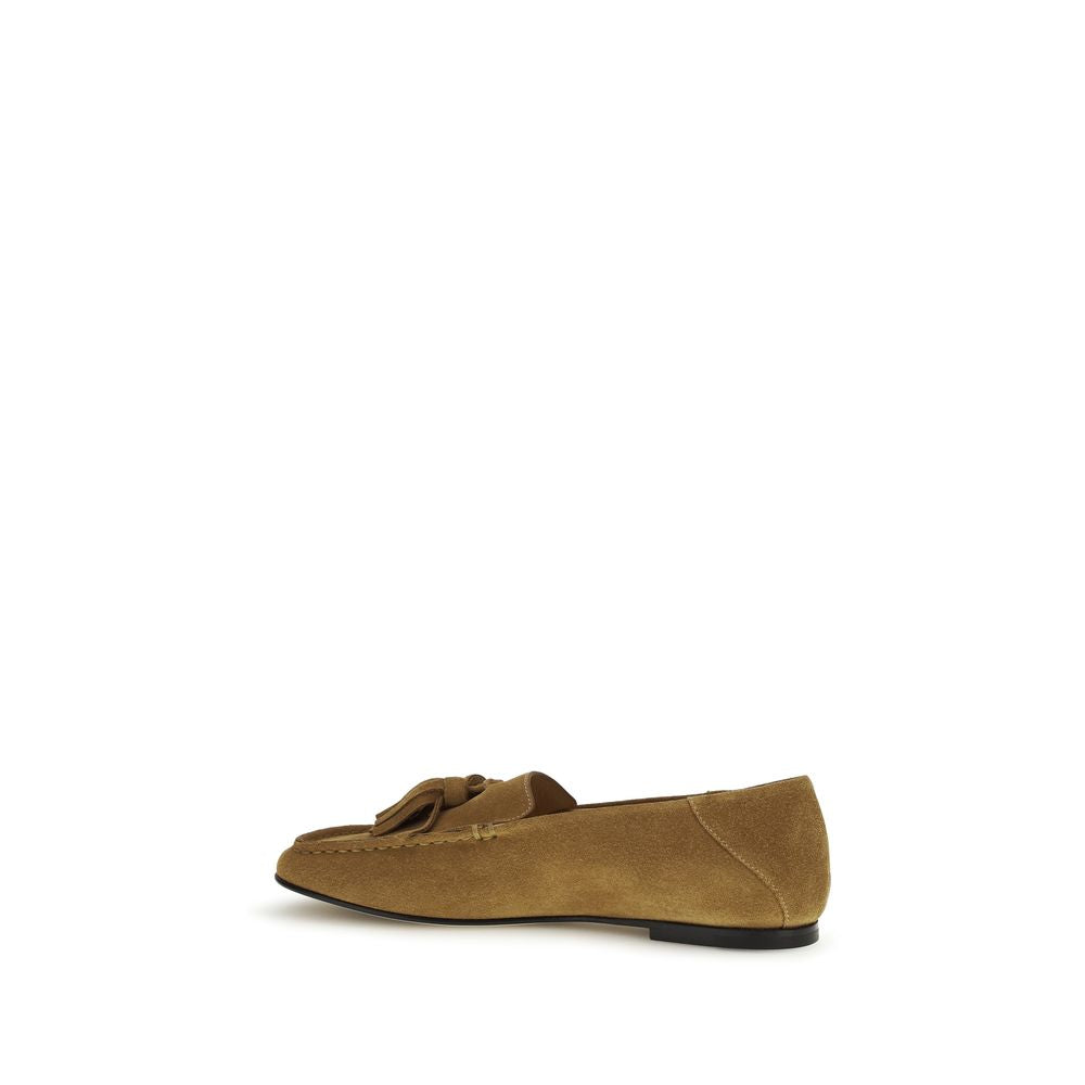 Dear Frances Beige Calf Leather Bos Taurus Slip-On Loafers