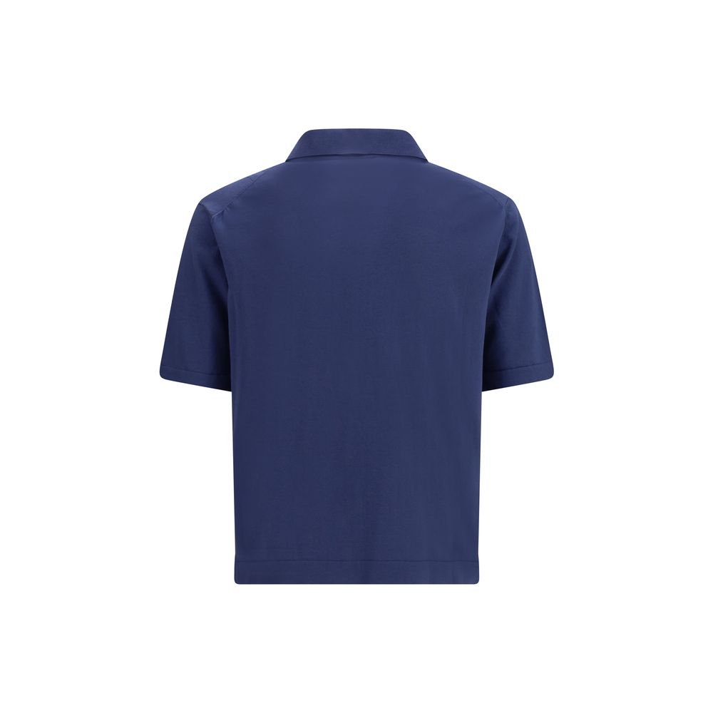 Piacenza Cashmere Blue Cotton Polo Shirt