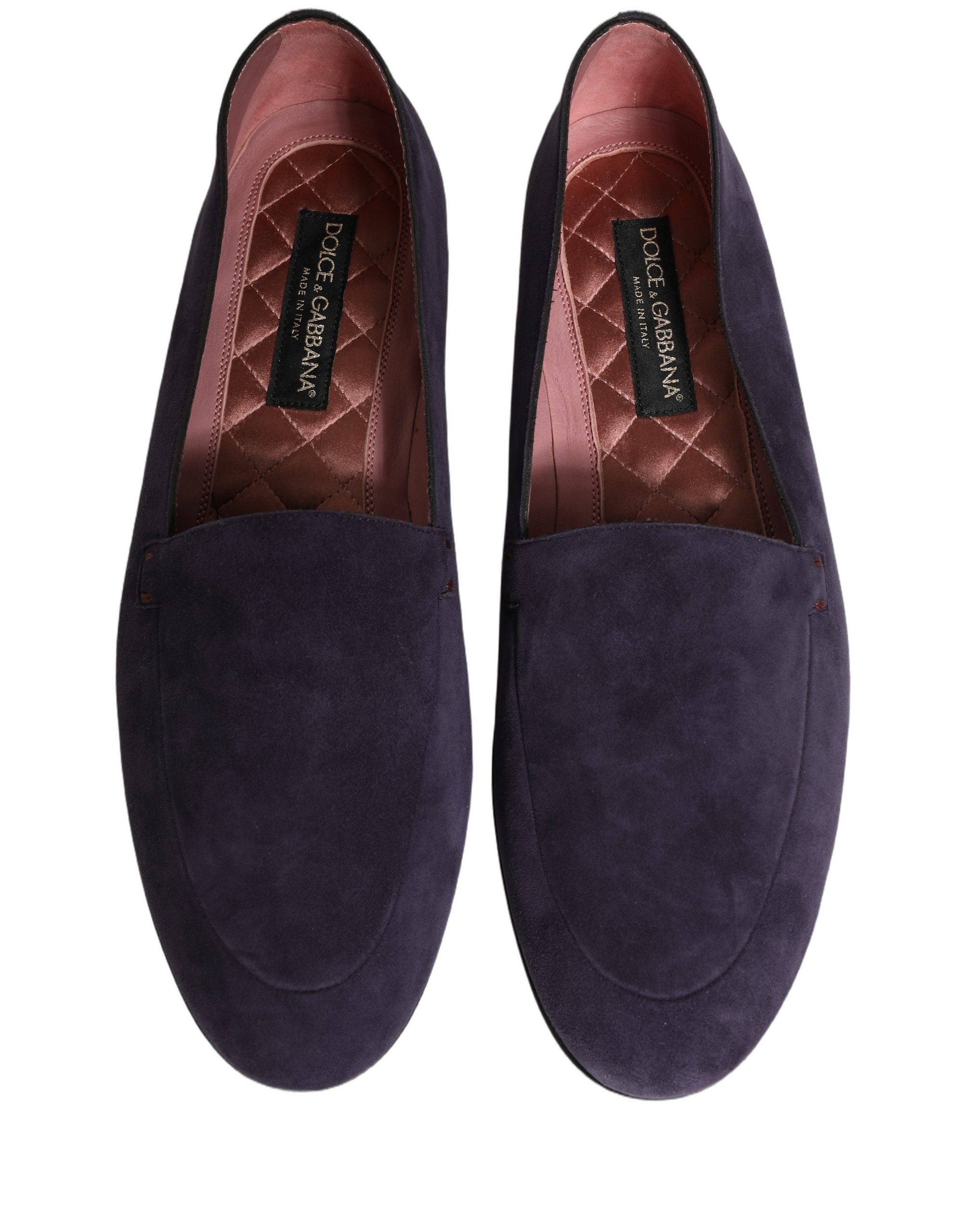 Dolce & Gabbana Violet Velvet Slip On Men Flats Loafers Shoes