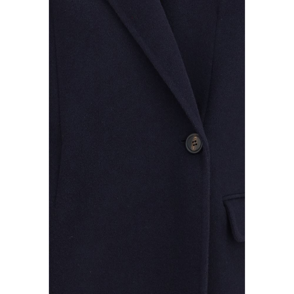 Brunello Cucinelli Blue Wool Oves Aries Full-Length Jacket