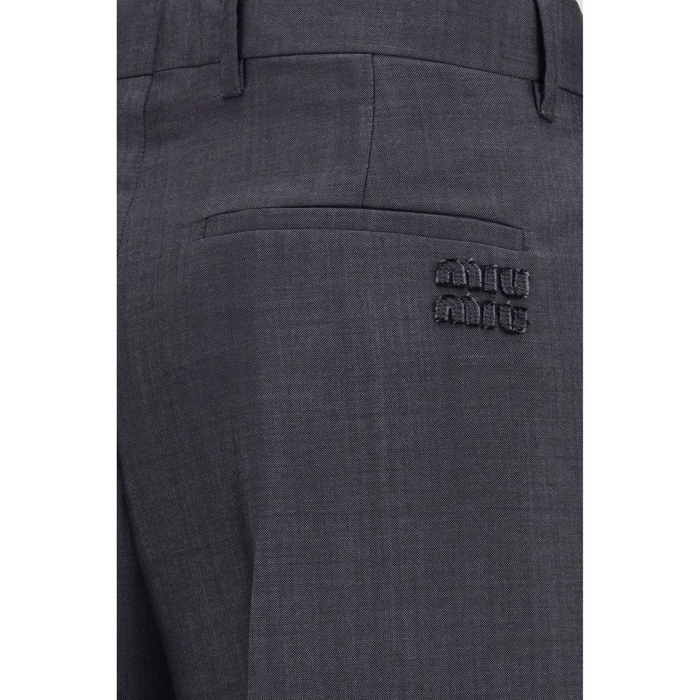 Miu Miu Gray Wool Oves Aries Dress Pants