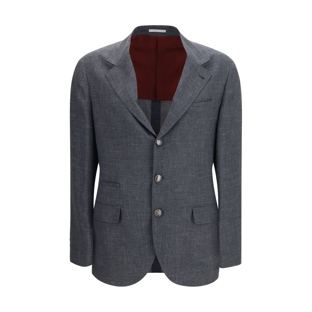 Brunello Cucinelli Gray Wool Oves Aries Blazer