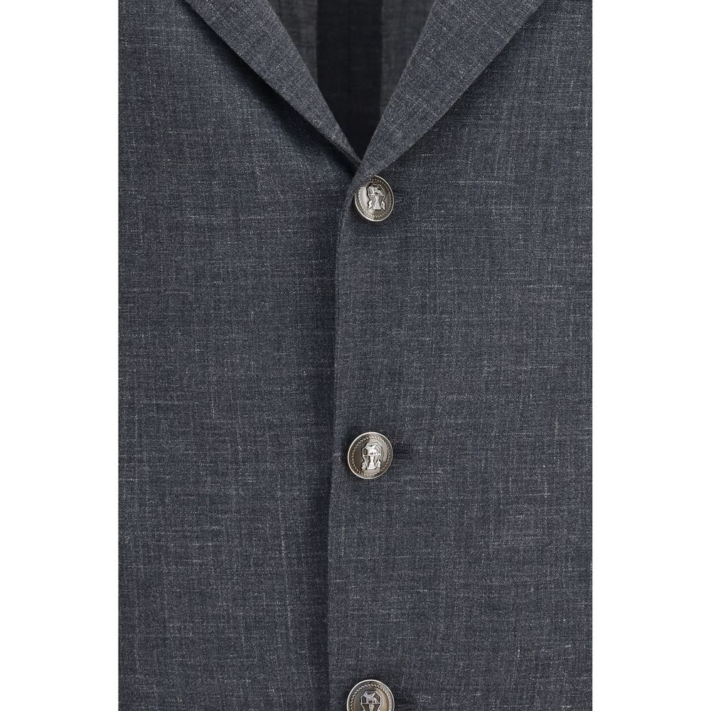 Brunello Cucinelli Gray Wool Oves Aries Blazer