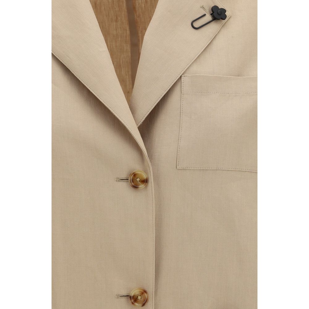 Lardini Beige Wool Oves Aries Full-Length Jacket