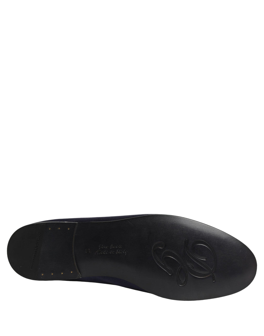 Dolce & Gabbana Navy Blue Satin DG Logo Dress Loafers Shoes